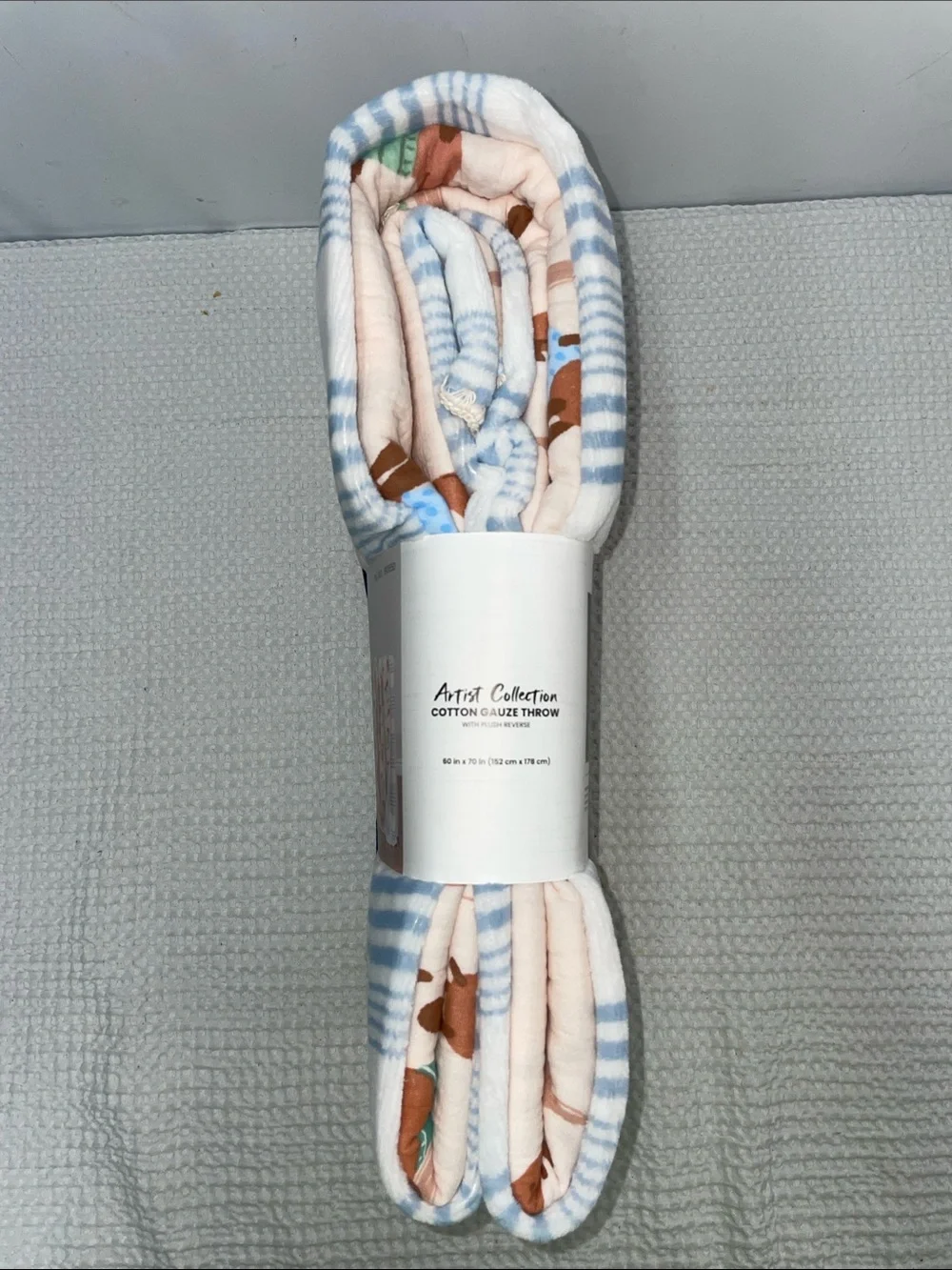 ARTIST COLLECTION COTTON GAUZE THROW WITH PLUSH REVERSE FTL-07-073